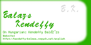 balazs kendeffy business card